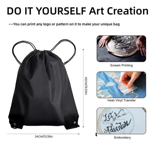 Pack 10 Bolso Poliester 33x42cm Para Estampar Sublimar