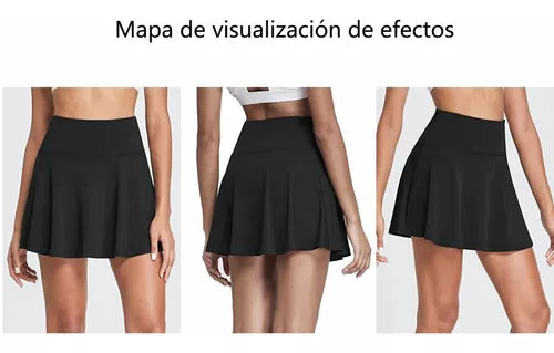 Falda Pantalón Deportiva De Fitness Corto Tenis Ropa Mujer Gris