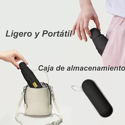 8 Huesos Paraguas Mini Sombrilla De Bolsillo ,rayos Uv