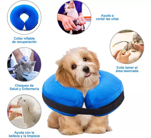 Collar Inflable Anti-mordidas Elizabeth Para Perros Y Gatos