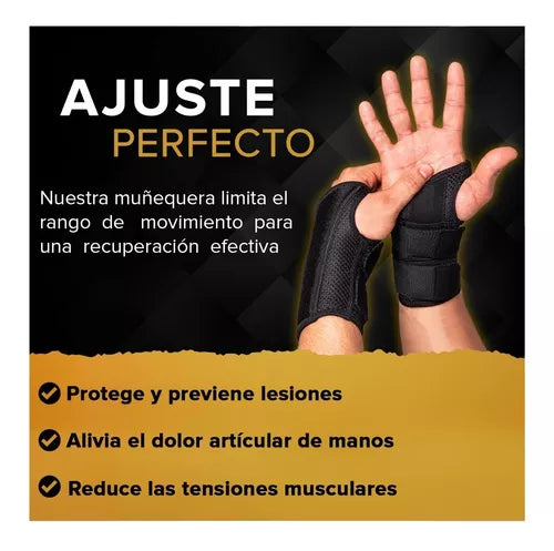 Muñequera Ortopédica Con Férula De Compresión De Cobre.(Derecha)