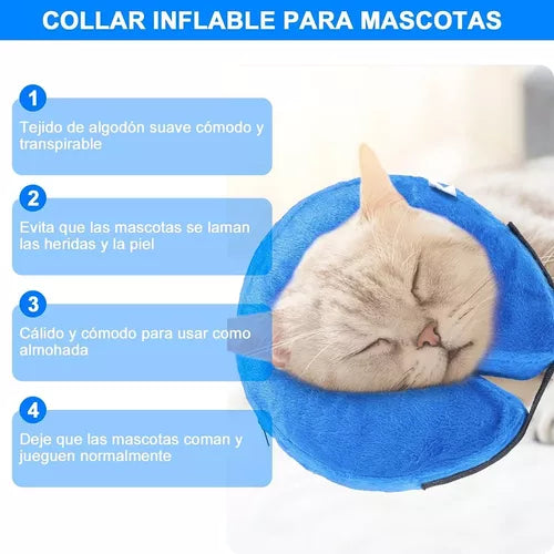 Collar Inflable Anti-mordidas Elizabeth Para Perros Y Gatos