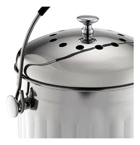 Basurero Con Filtros De Olor De Acero Inoxidable - Norplat Plateado