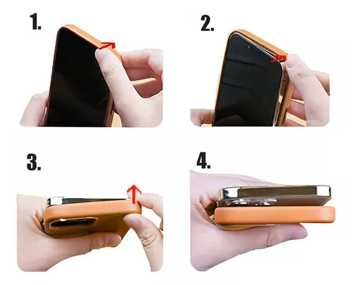 Carcasa Magnética Para iPhone Compatible Con Magsafe Cuero