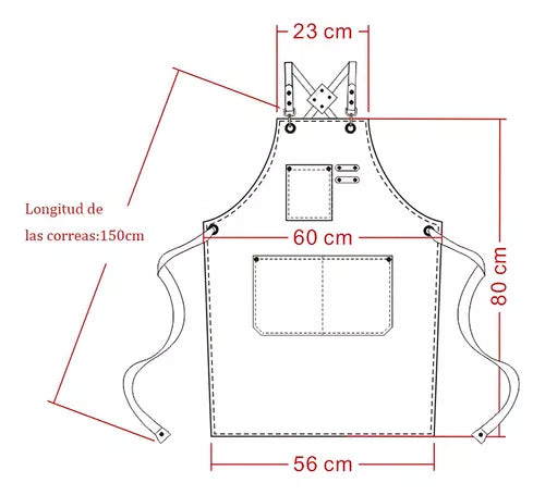 Mandil Delantal Cocina Chef-barberia-multiusos-unisex Color Gris