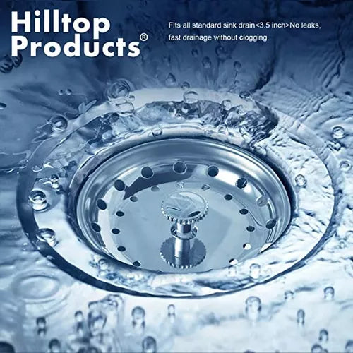 Pack 3 Tapones Metálicos Colador Lavaplatos Fregadero