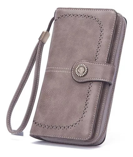 Billetera Cartera De Cuero Para Mujer Tarjetero De Gran Capacidad