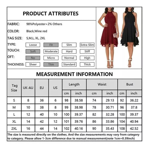 Vestido De Fiesta De Chifón Con Cuello Halter Alto.