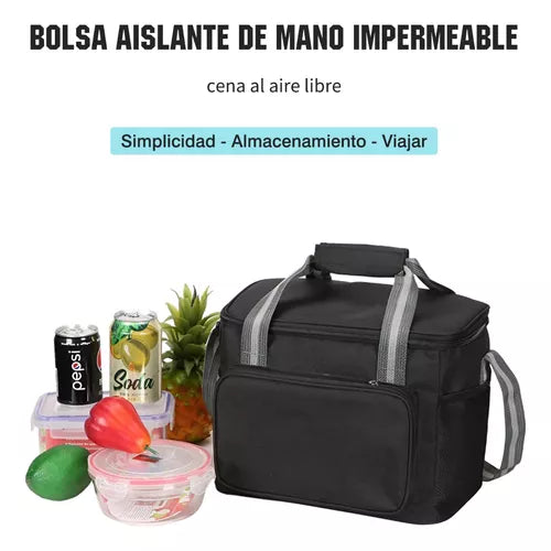 Lonchera Térmica Bolsa Almuerzo De Hombro Gran Capacidad 15l