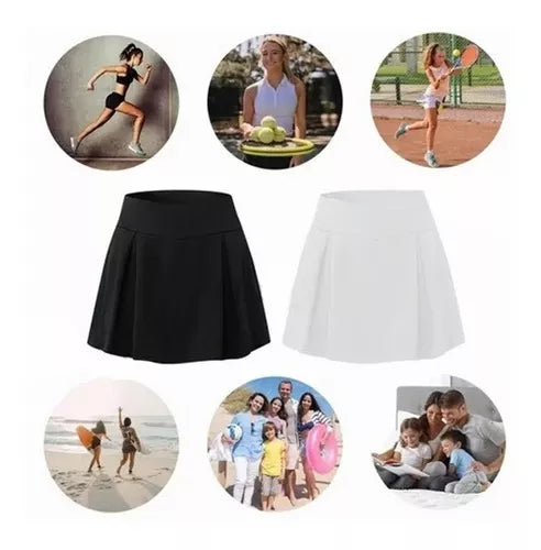 Falda Pantalón Deportiva De Fitness Corto Tenis Ropa Mujer Gris