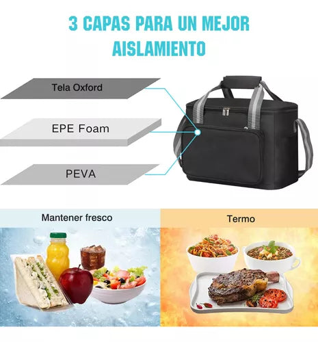 Lonchera Térmica Bolsa Almuerzo De Hombro Gran Capacidad 15l