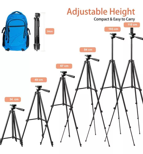Trípode De Aluminio Con Control Remoto Para Celular Gopro