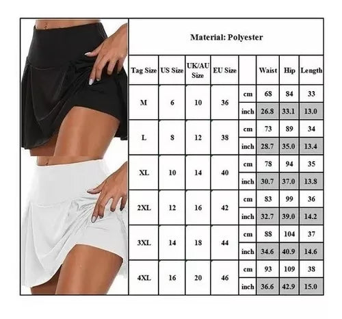 Falda Pantalón Deportiva De Fitness Corto Tenis Ropa Mujer Gris