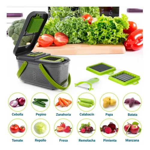 Picador De Verduras Y Frutas Multifuncuinal Set Piezas