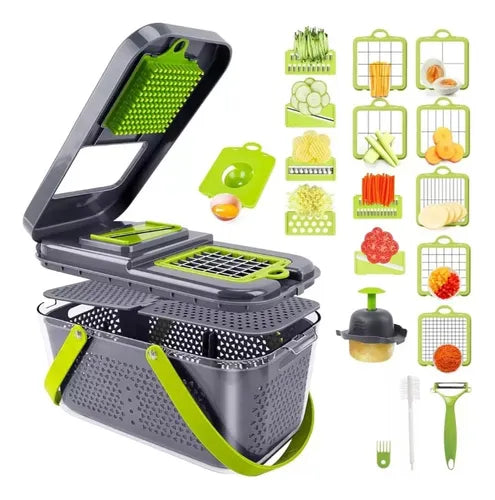 Picador De Verduras Y Frutas Multifuncuinal Set Piezas