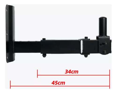 Soporte Parlante Para Muro Atornillable Capacidad 80kg Negro