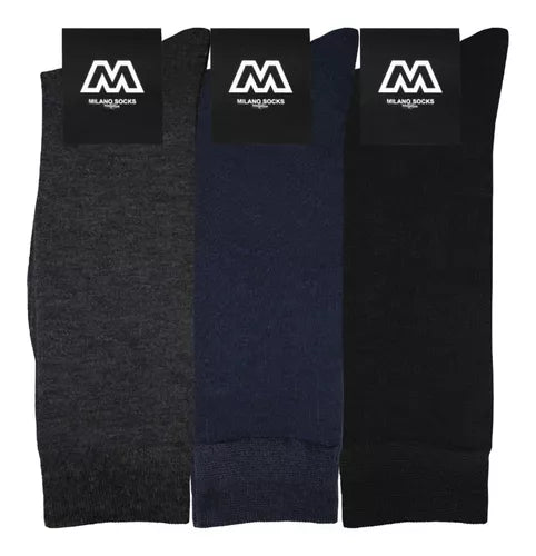 Calcetín De Vestir Liso Hombre 12 Pares