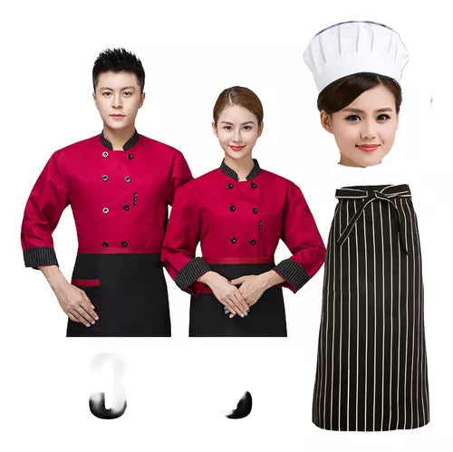 Uniforme De Chef De Manga Larga De Filipinas, Rayas De Moda