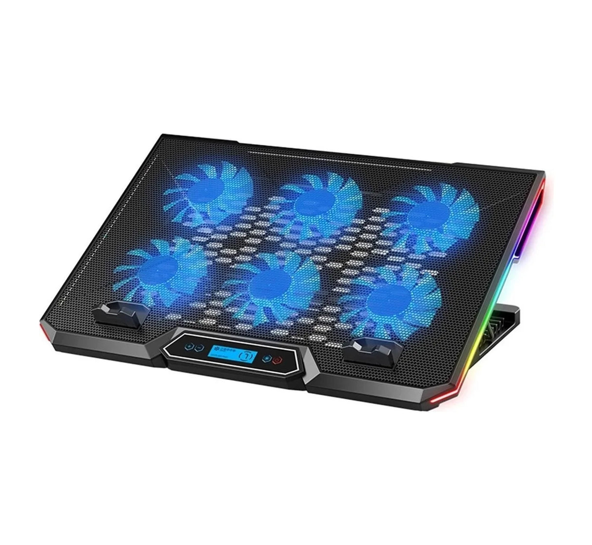 Base Ventilador Enfriador Notebook 6 Fans Lcd Rgb Hasta 17 Color 52049