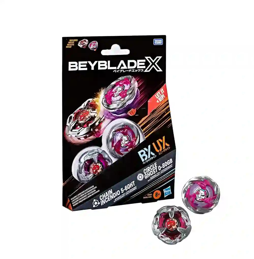 Beyblade X Circle Ghost 0-80gb Ux & Chain Incendio 5-60ht