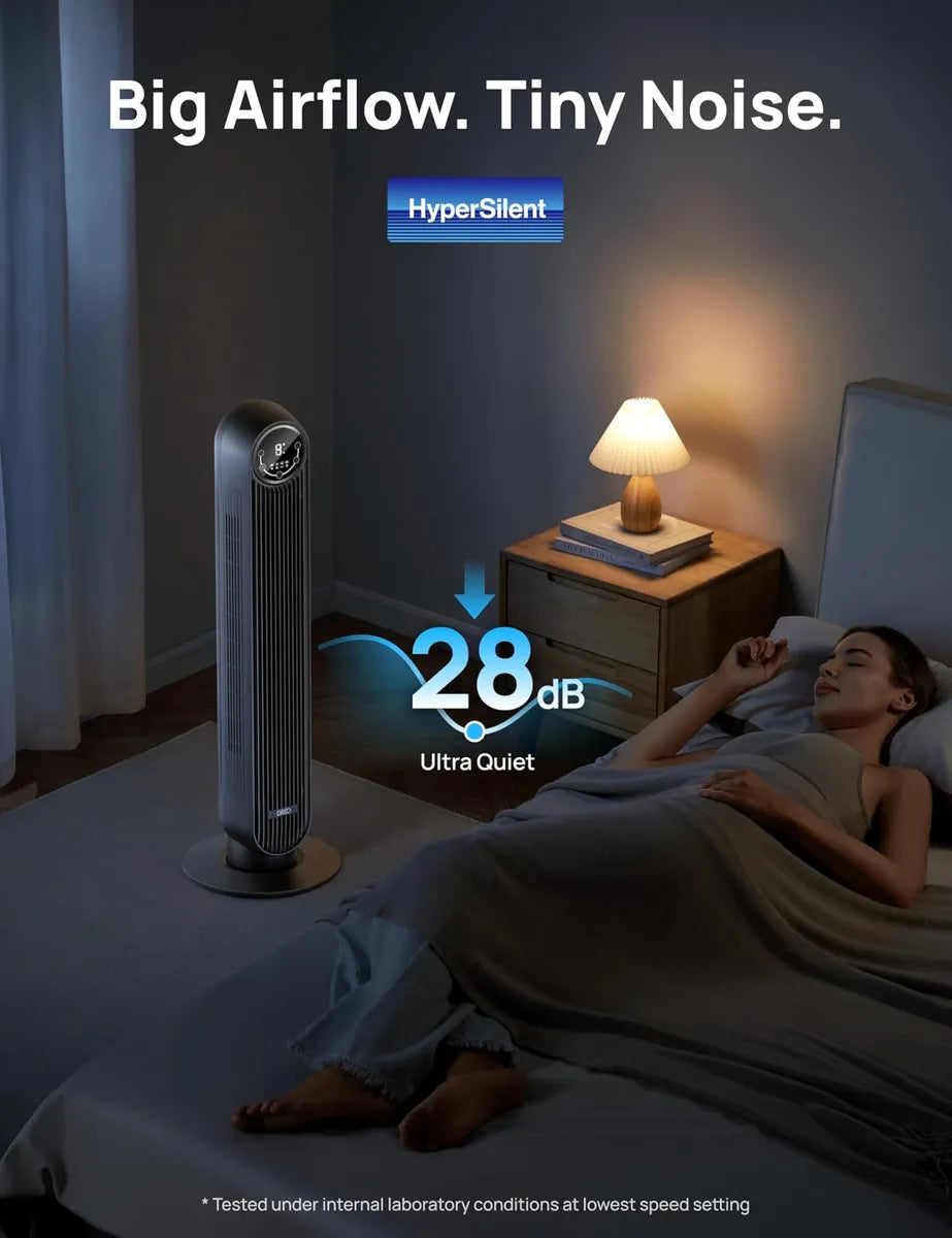 Dreo Ventilador De Torre Para Dormitorio Con Control Remoto Alexa 110v