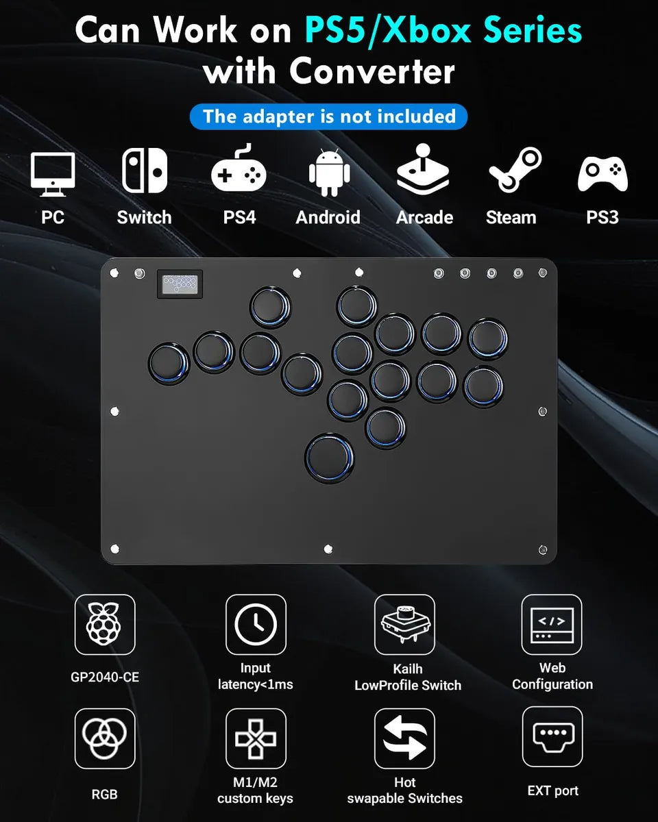 Arcade Stick Sehawei Haute42 R16 Con Todos Los Botones