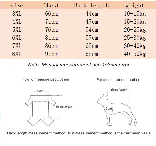 Ropa de Golden Retriever, ropa gruesa para perros grandes