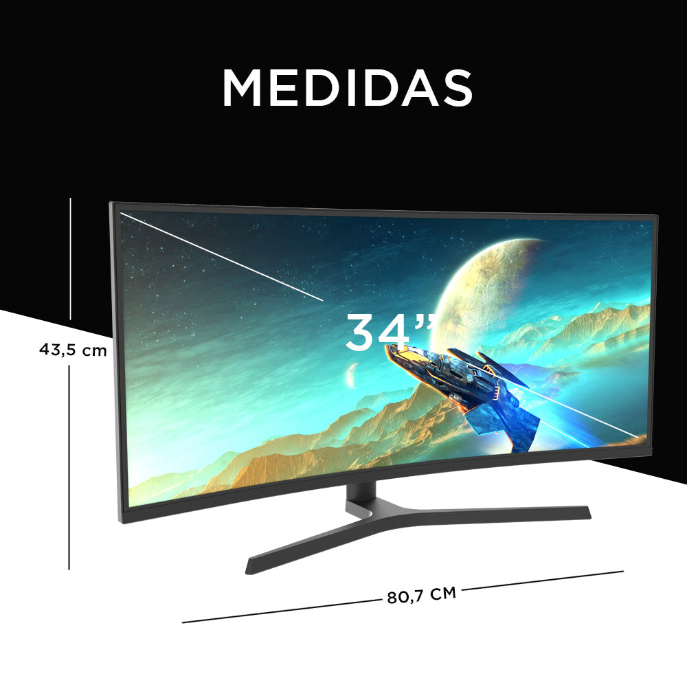 Monitor Gamer Curvo Caixun 34 Wqhd Va 1500r 165hz Hdmi Dp Tipo C Usb 1m C34c2wq