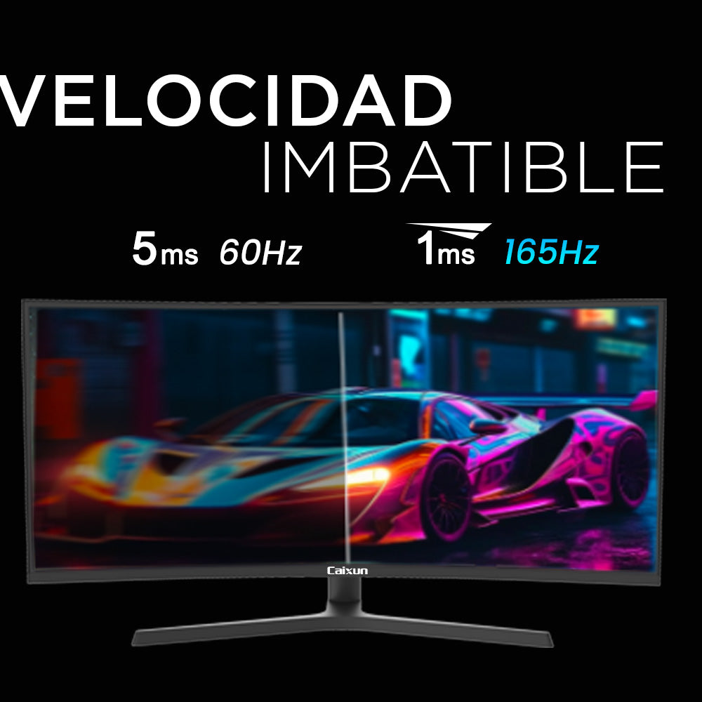 Monitor Gamer Curvo Caixun 34 Wqhd Va 1500r 165hz Hdmi Dp Tipo C Usb 1m C34c2wq