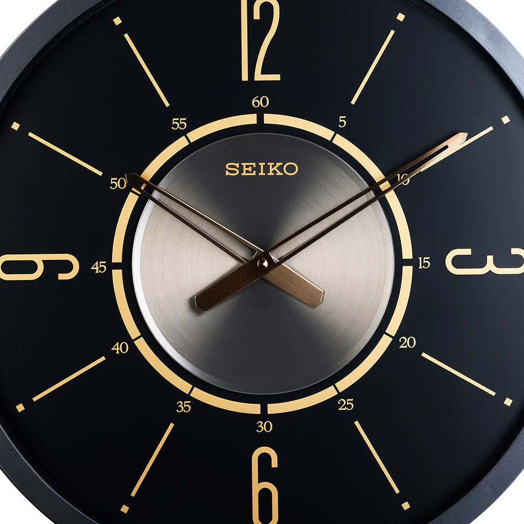 Seiko QXA759KLH Reloj de pared para oficina, negro, 20 pulgadas