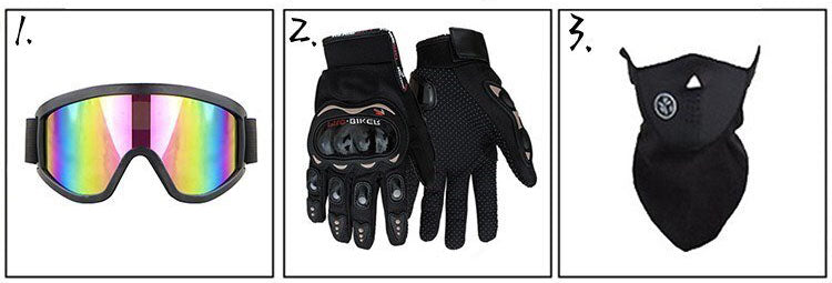 Casco de Motocross Enduro ROJO NEGRO BRILLANTE + Accesorios