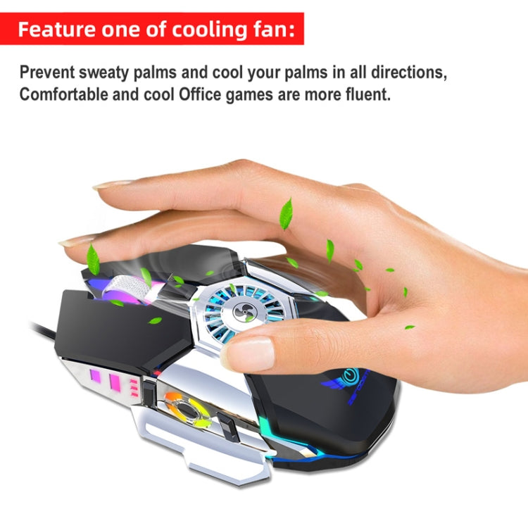 Mouse Gamer Zerodate G22 con Ventilador Silencioso y Iluminación RGB Ajustable