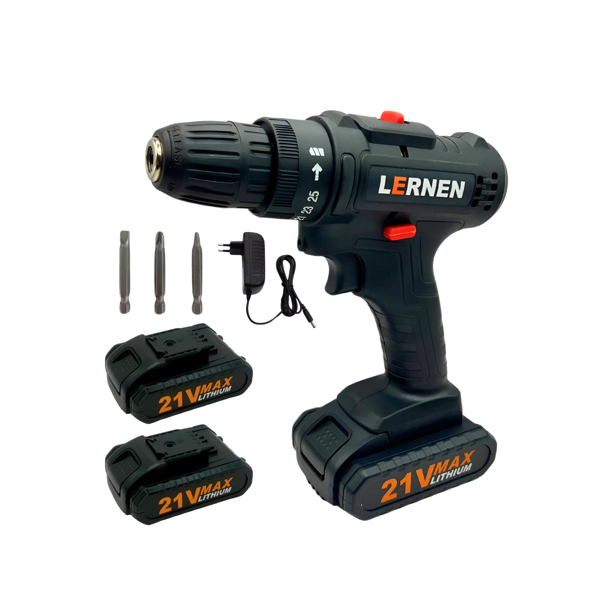 Taladro Destornillador Inalámbrico + 2 Baterías + Accesorios