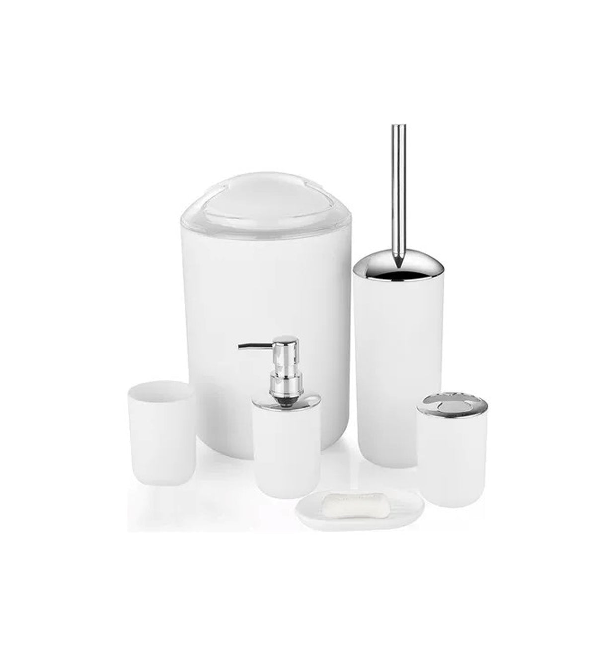 Set De Accesorios De Baño 6 unidades Color Blanco