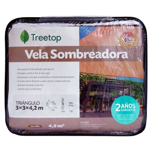 Vela Sombreadora Triangular De 3x3x4.2m Arcilla