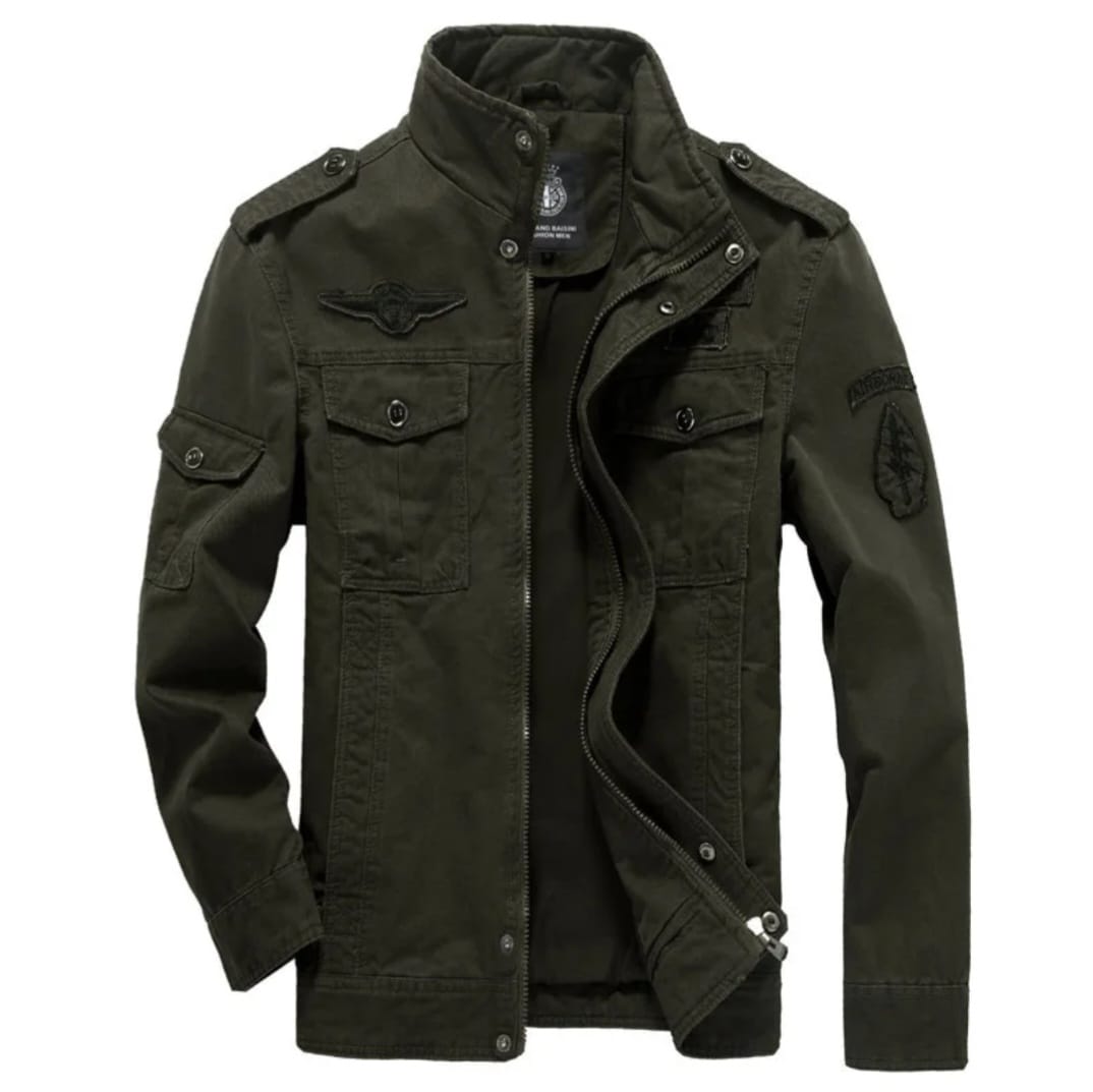 Chaqueta militar para hombre abrigo de mezclilla cálido