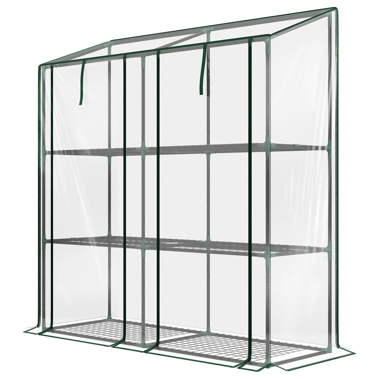 Invernadero Portátil Outsunny Tipo Lean-To con 6 Repisas | Cubierta PE | 143 × 46 × 151 cm