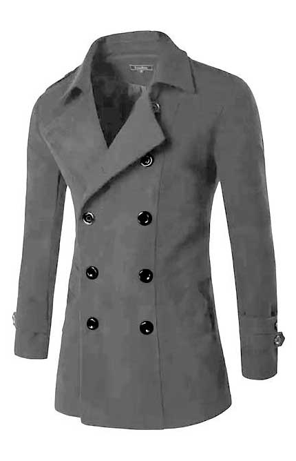 Chaquetón Clásico Para Hombre Cruzado lana sintetica