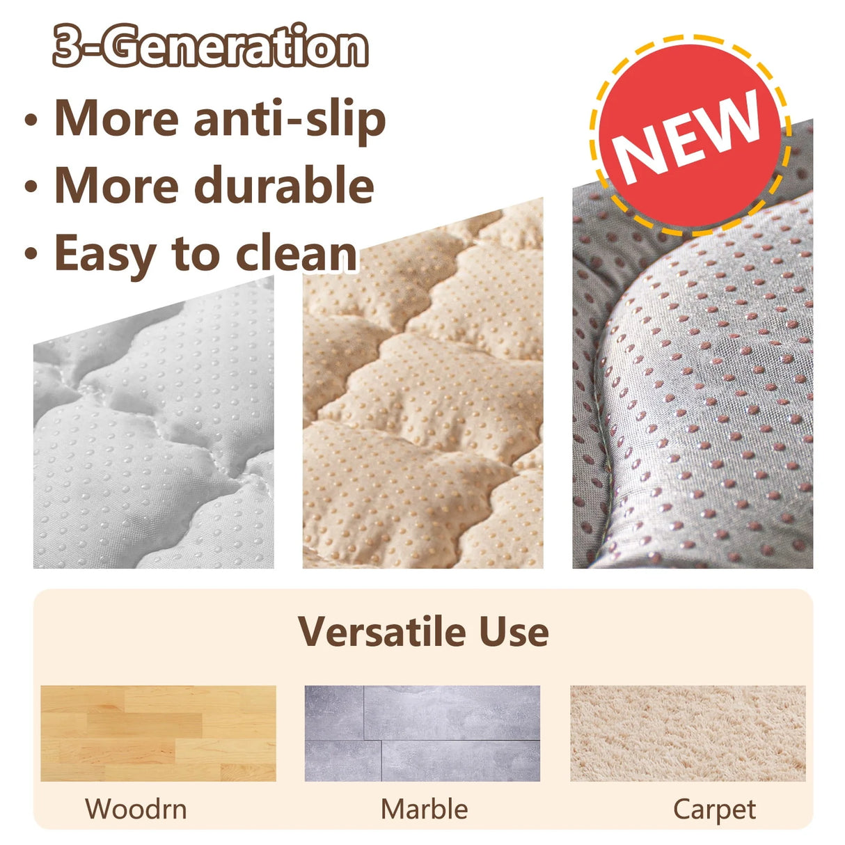 Tapete de Juego para Bebé Acolchado 130 x 130 cm Lavable y Antideslizante