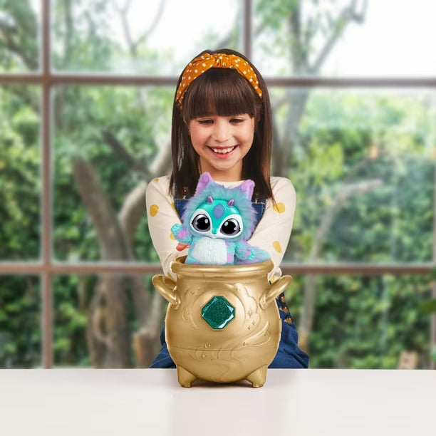 Magic Mixies Magical Real Misting Gold Cauldron con Peluche 20 cm – Modelo 14938