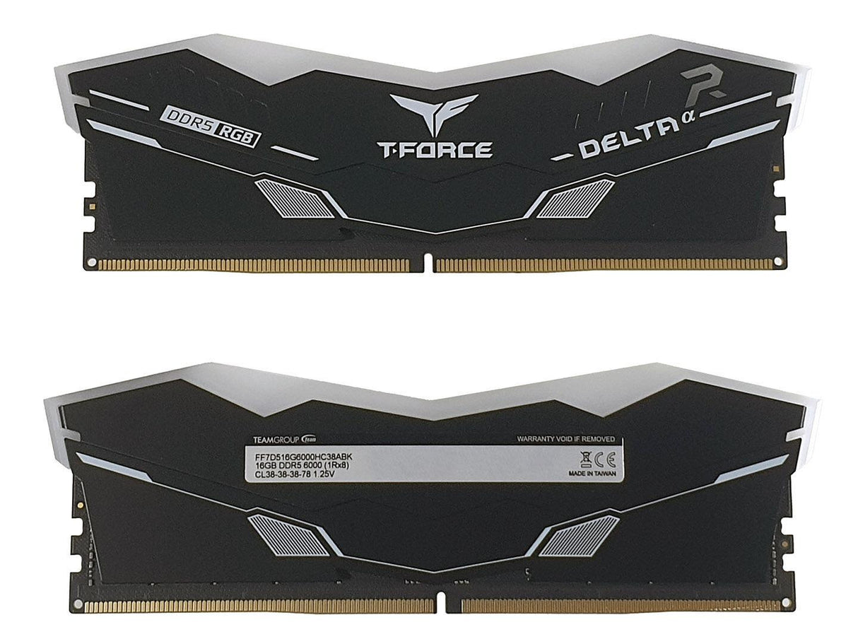 Memoria RAM TEAMGROUP T-FORCE DELTAα RGB DDR5 16GB (2x8GB) 6000MHz CL38 AMD EXPO – Black