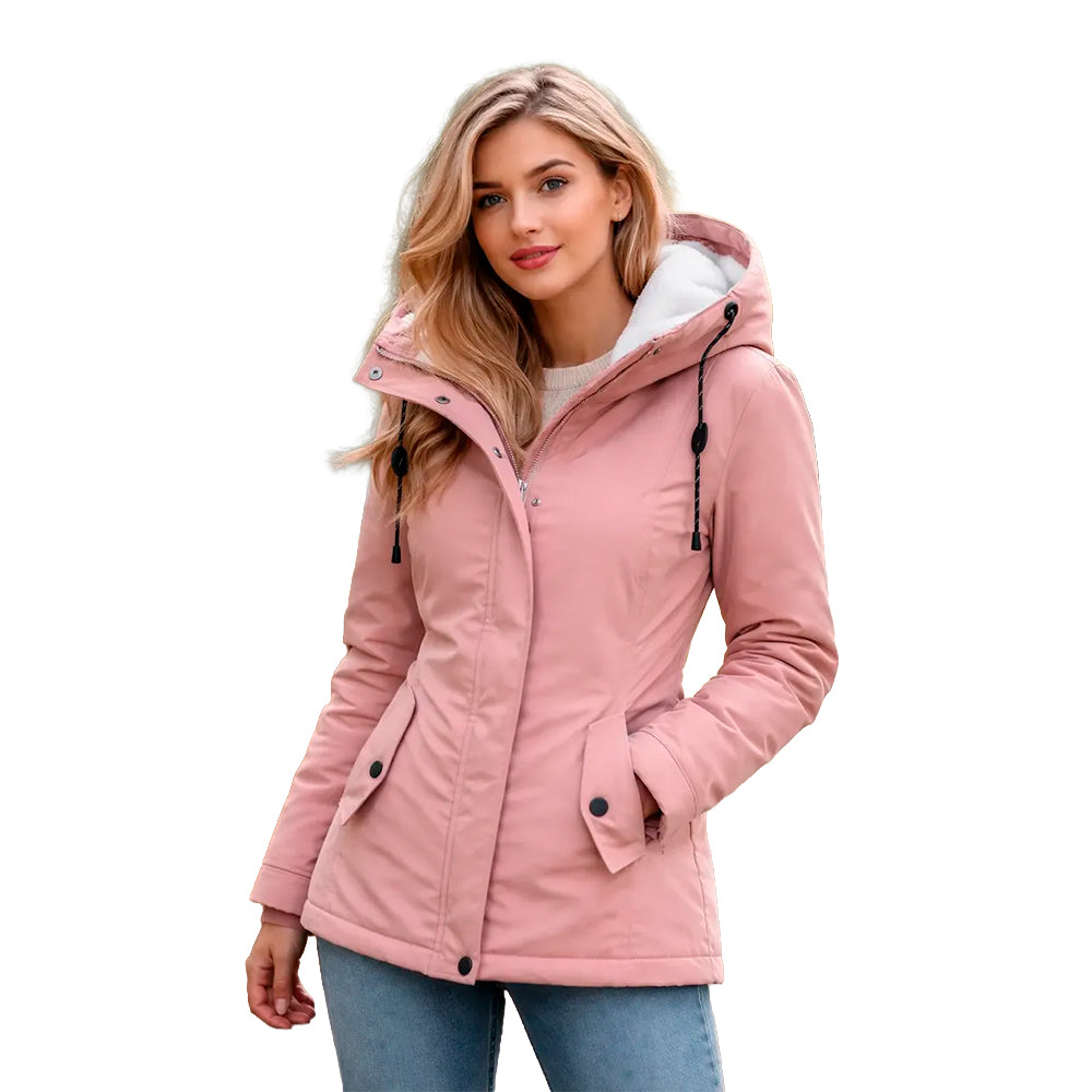 Chaqueta Acolchada de Algodón para Mujer con Capucha | Abrigo Cálido Casual | Invierno