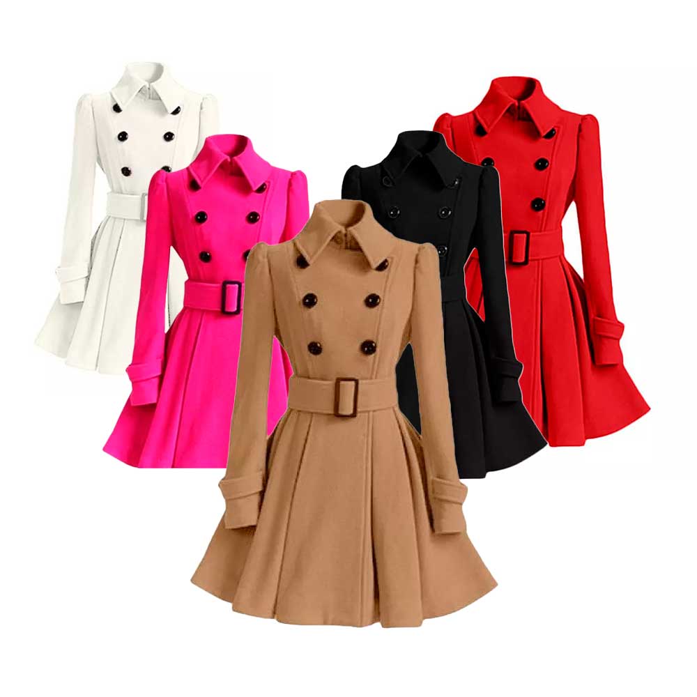 Chaqueta abotonada de lana mujer Otoño invierno