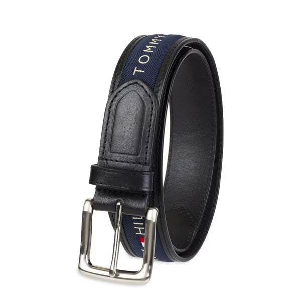Cinturón Tommy Hilfiger Cinta Incrustada Negro Azul Marino