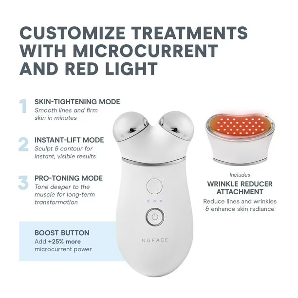 Dispositivo facial NuFace TRINITY+ para terapia de luz roja LED