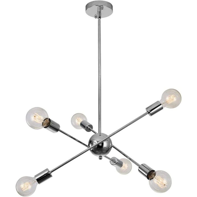 Lámparas de araña lujo iluminación colgante con 6 E27 plata