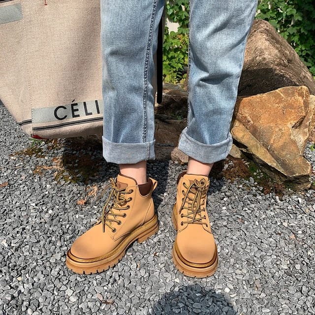 Botas Martin cortas de cuero, de viento británico para mujer