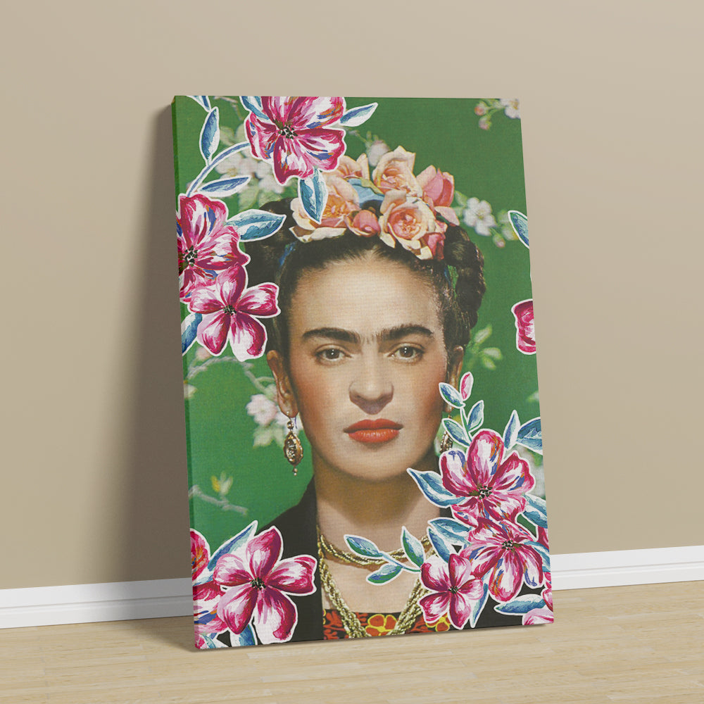 Cuadro reproducción canvas en Bastidor "Frida - Collage"