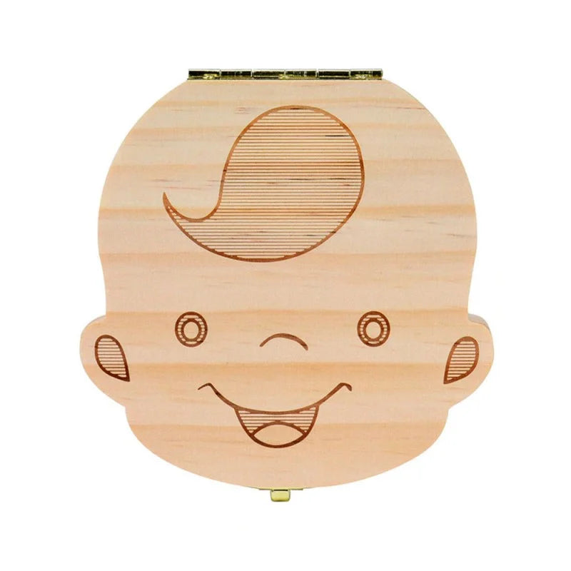 CAJA CAJITA DE MADERA PARA DIENTES DE LECHE NIÑO O NIÑA