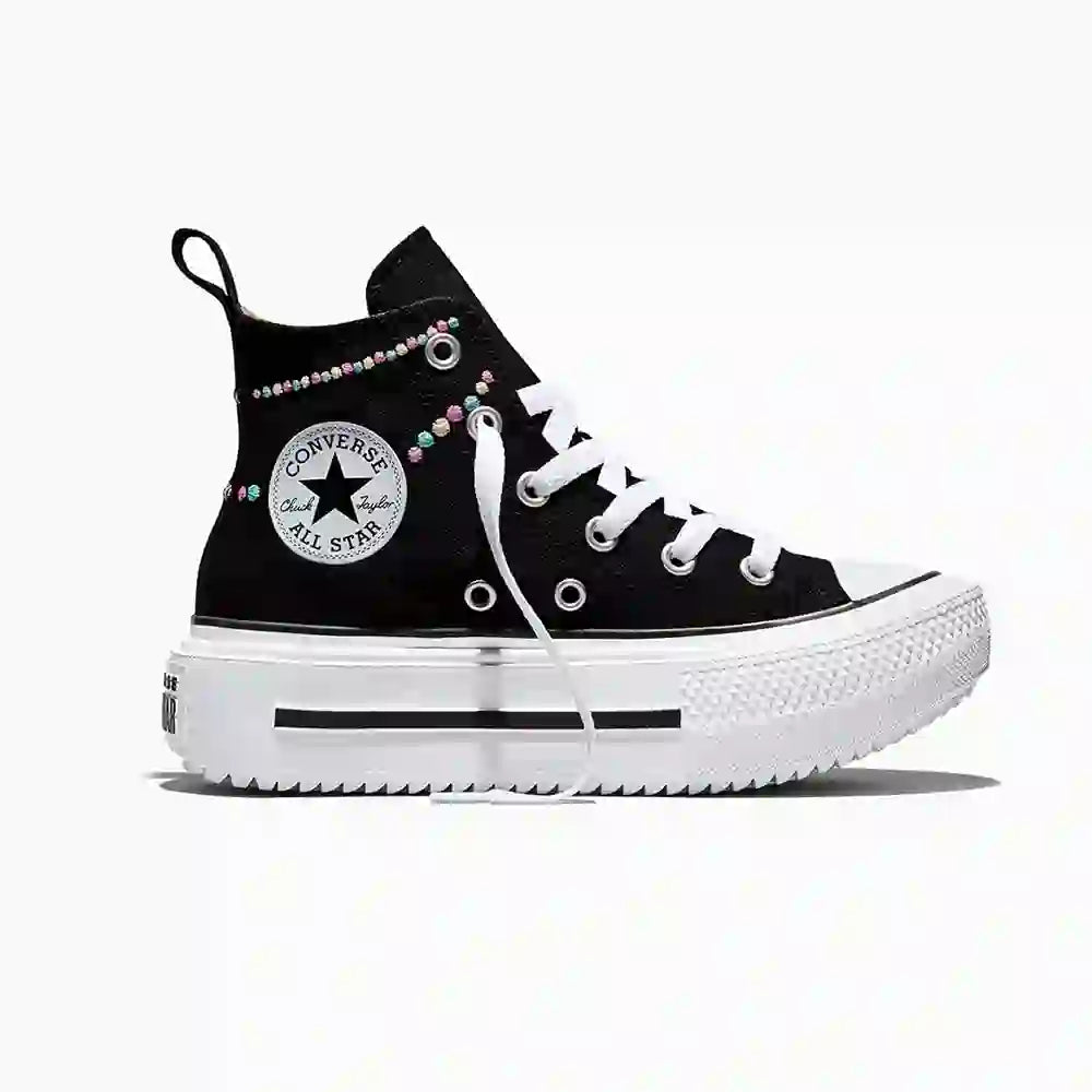Zapatillas Niña Converse Urbanas Negro Chuck Taylor All Star Double Stack Platform Polka Dots